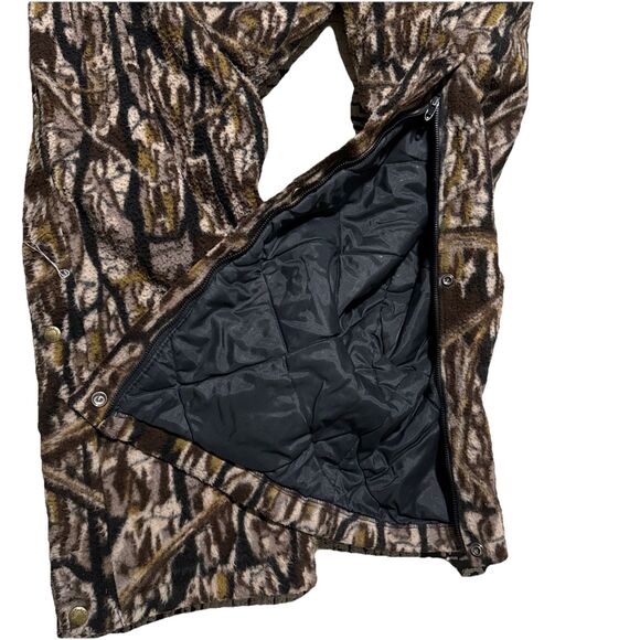 Vintage Cabela's Dry Plus Fleece Overalls Size Large Mossy Oak Camo Suspenders - Picture 12 of 13